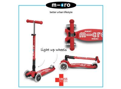 Micro Maxi Deluxe Foldable Red (Led) Scooter MMD098 - 3