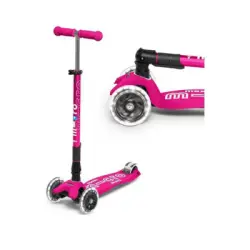 Micro Maxi Deluxe Foldable Shocking Pink (Led) Scooter MMD096 - 3