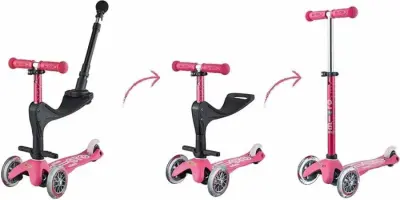 Micro Mini 3 in 1 Deluxe Plus Pink Scooter MMD079 - 4