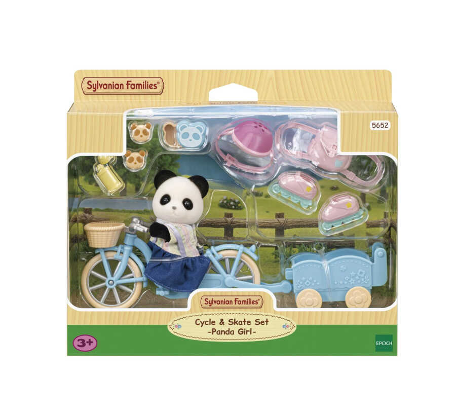 Sylvanian Families Bisiklet ve Paten Set Panda 5652 Karakter Figurleri Sylvanian Families